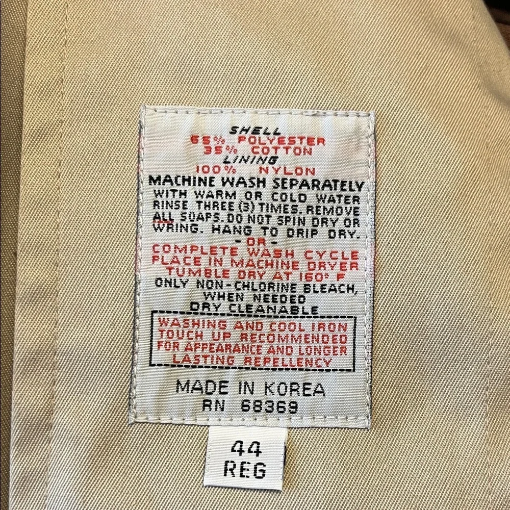 Elegant Beige Men's Trench Coat size 44